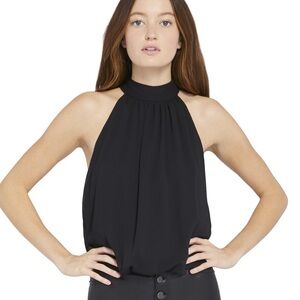 Alice + Olivia Black Halter Neck Blouse Top